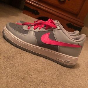 Nike Air Force 1 Pink/Grey Size 7Y